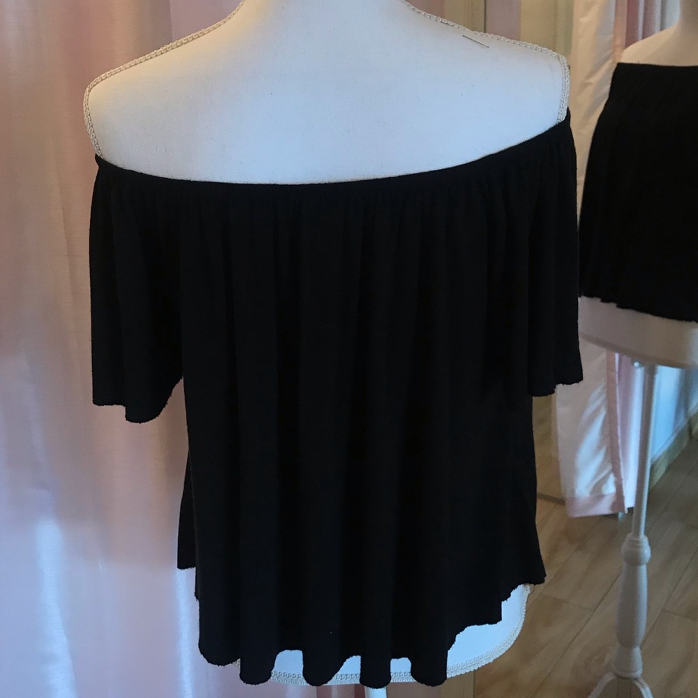 Black off the shoulder top
